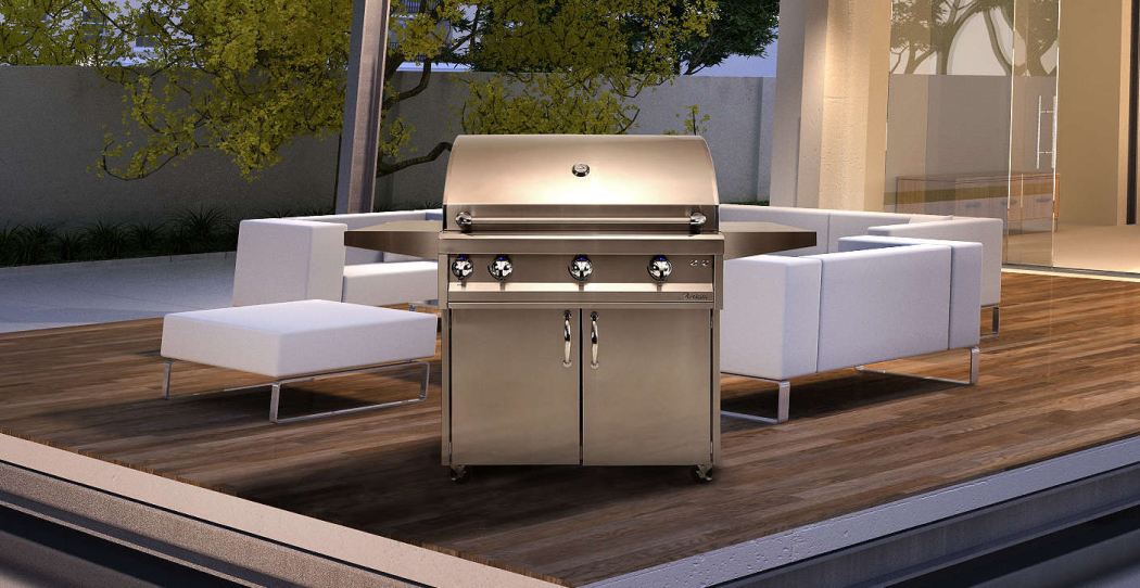 luxury grill on a very modern patio